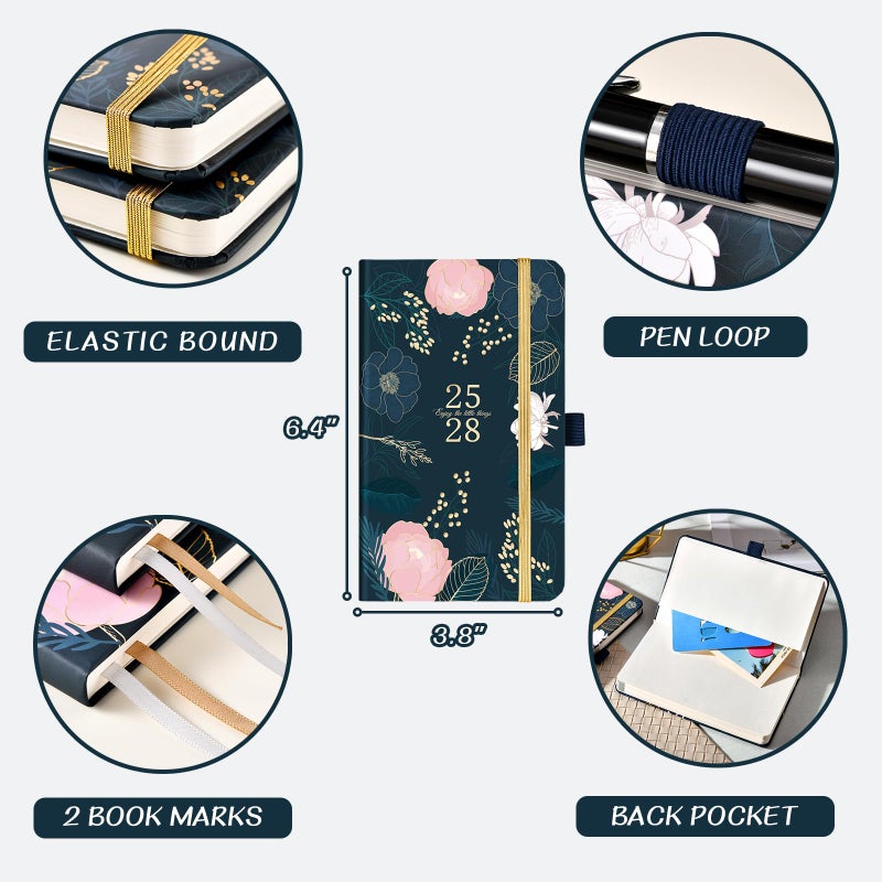 Indeme 2025-2028 Pocket Planner - 3 Year Monthly Planner 2025-2028, 6.3"" x 3.8"", Academic Planner 2025-2028, July 2025 - June 2028, Monthly Pocket Planner/Calendar, 60 Note Pages, Inner Pocket, Pen Loop, Elastic Closure - Image 5